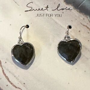 Sweet Love Labradorite Heart Earrings